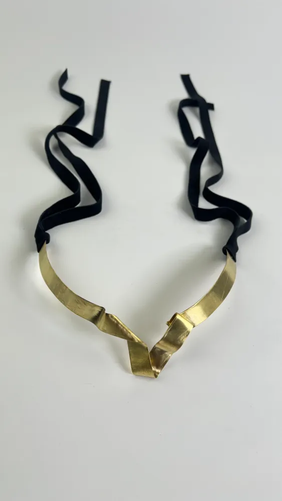 Wave brass necklace (1)
