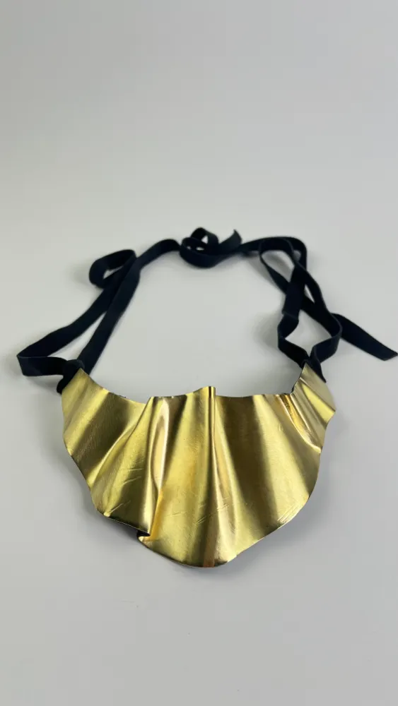 Wave brass necklace (2)