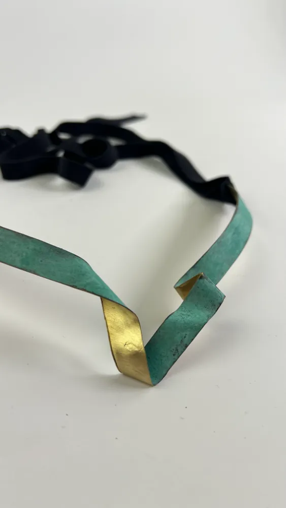 Wave brass patinated necklace (2)